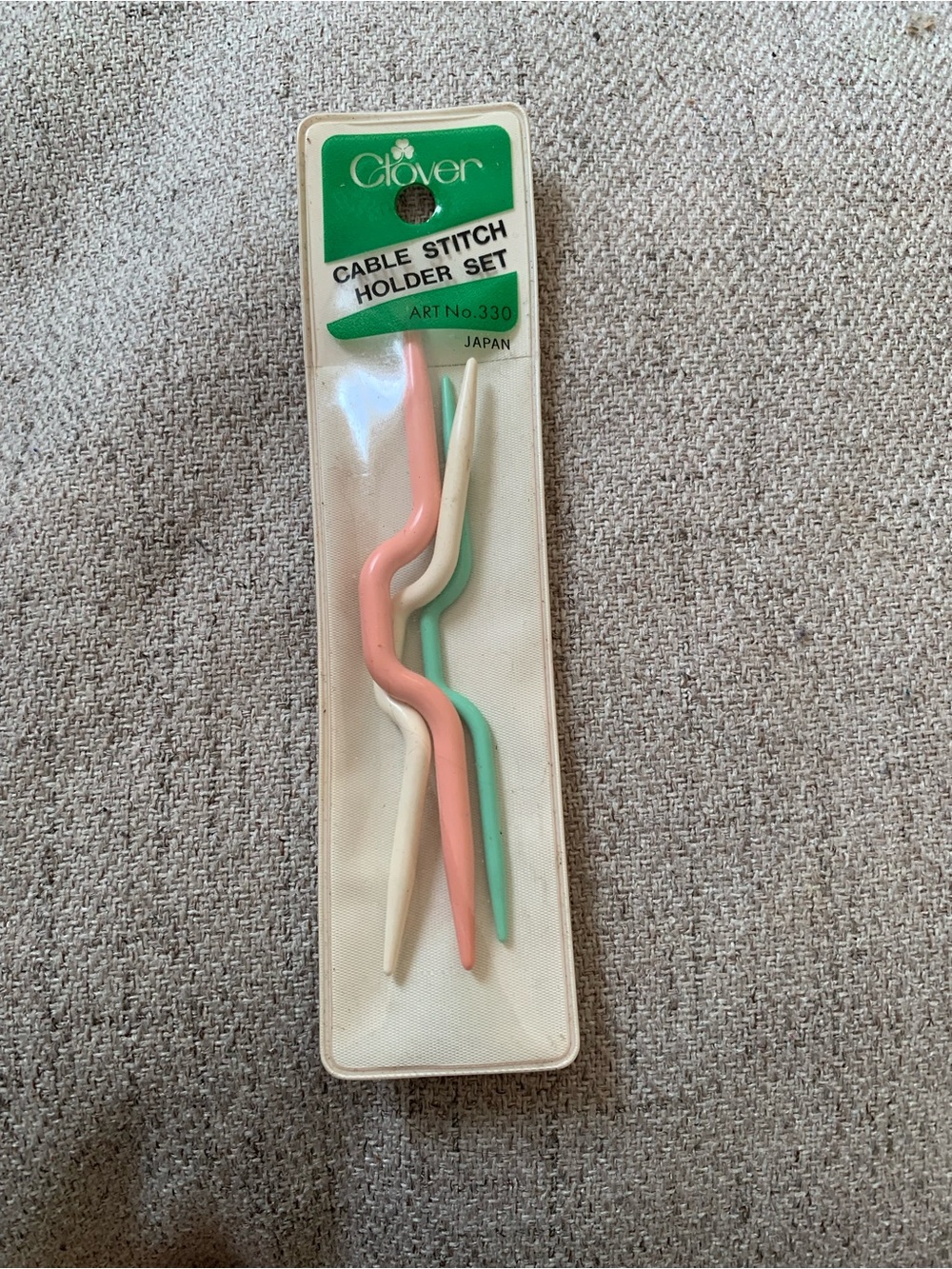 Vintage Clover Cable Stitch Holder Set Art No 330 Knitting Needles Japan